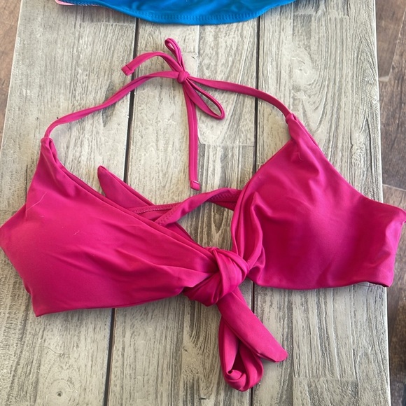 Bikini swim top bundle x3 white, pink, turquoise - Picture 3 of 5